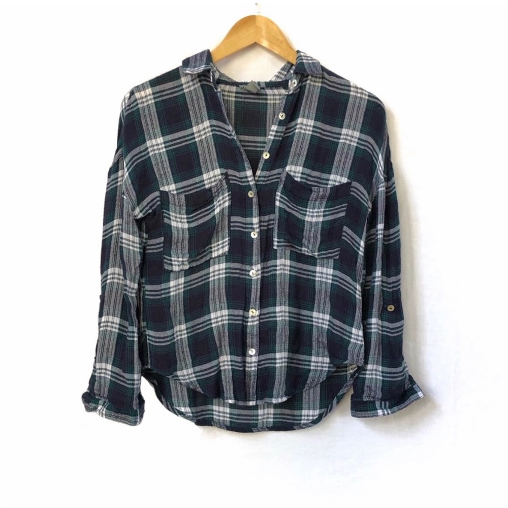 Blue & Green Plaid Flannel
